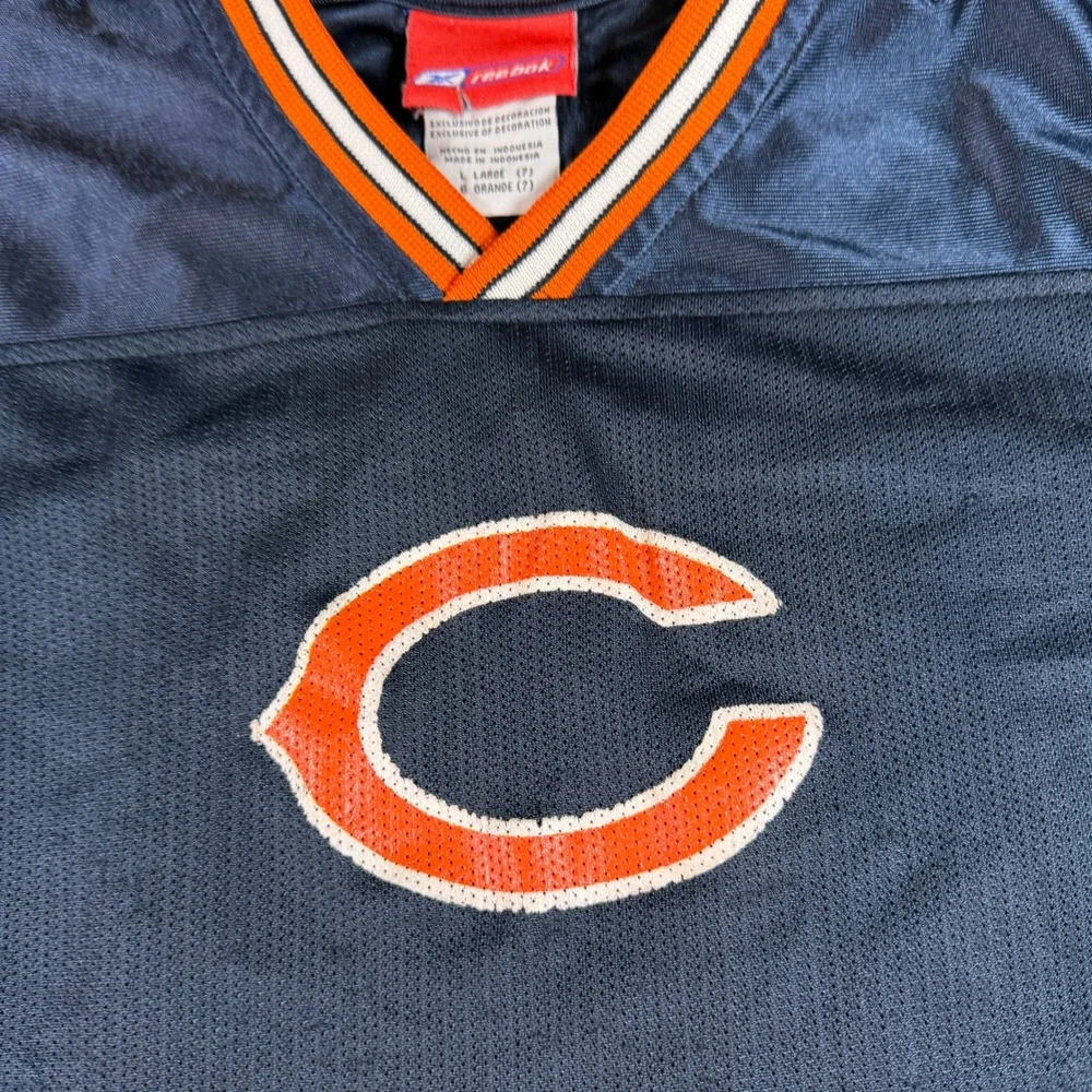 Reebok Chicago Bears Youth Jersey Navy Blue Orange Size Large 7 Football Mesh